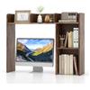 COSTWAY Scaffale da Scrivania in Legno, Libreria da Tavolo Salvaspazio con 4 Ripiani e Scomparto Aperto, Scaffale Espositivo per Computer, Casa Ufficio, 94x25x74 cm (Marrone)