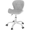 SPRINGOS Sedia da ufficio ergonomica imbottita, altezza regolabile, con ruote, girevole, fino a 120 kg, trapuntata