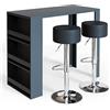 Vicco Tavolo bar alto, Antracite, 57 x 117 cm | con 2 sgabelli da bar, adatto come area pranzo aggiuntiva in cucina o soggiorno