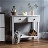 Vida Designs Windsor Consolle con ripiano inferiore, Soggiorno, Mobili da ingresso (2 cassetti, Bianco)