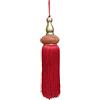 Fiori di Lena Nappa Ovale Natalizia con Giro di Strass e Tassello in Legno 3 Colori H32 cm Rosso