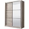 Arredo Stock Armadio rifinito quercia con 2 ante scorrevoli con specchio, 166x60x215 cm