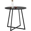 [en.casa] Tavolo da Pranzo con Piano Tondo in MDF (AxØ) 78 x 80 cm Gambe in Metallo a Forma di Croce - Nero