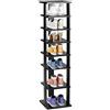 GYMAX Scarpiera a 7 Ripiani, Scarpiera Salvaspazio Slim in MDF di Diverse Altezze, Ingresso per Corridoio, Soggiorno, Camera da Letto, 27,5 x 26,5 x 110 cm (NERO)