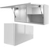 Milionmeblicom Mobilietto Pensile da Bagno Laura Salvaspazio Mobile da Parete Sospeso Armadietto Pieghevole con Apertura Telescopica Mobilietti Illuminazione a LED, Bianco Lucido, 39 x 90 x 23 cm