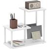 HOMCOM Scaffale effetto legno Libreria a 3 livelli in stile moderno con struttura in metallo Scaffale per scrivania ufficio cucina 40x20x34,5 cm Bianco