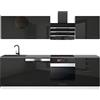 B BELINI GROUP Belini cucina 240 cm Susan, senza piano di lavoro, nero lucido