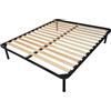 DOLCI SOGNI Rete Matrimoniale 140x190, Rete Ortopedica Doghe Letto Matrimoniale Francese e 4 Piedi Letto Smontabili, Struttura Letto Matrimoniale 140x190 Interamente in Ferro 100% Made in Italy