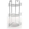 Gicos Angolare angoliera bagno in metallo colore cromo 3 ripiani 22 * 22 * 59 cm EDM-797552