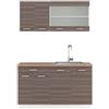 Vicco Cucina monoblocco R-Line, Grigio nobile, 140 cm, PL Rovere, adatto a spazi piccoli, espandibile in modo modulare