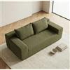 Galyar Divano Chic 2 Posti 180 cm Moderno in Schiuma Compressa Sottovuoto Spedizione Scatola Senza Montaggio (Bouclé Verde Bottiglia, 2 Posti)