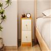 Ztexkee Comodino stretto Comodini piccolo Comodino con 2 cassetti per camera da letto, soggiornoArancione e bianco