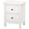Ikea HEMNES - Comò con 2 cassetti, tinta bianca, in legno massiccio, 54 x 66 cm