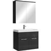 Badplaats B.V. Mobile da Bagno Montreal 01 60cm Nero Lucido - armadietto a Specchio
