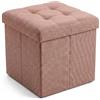 INTRECCI Pouf Salvaspazio in Tessuto - Panca Imbottita Versatile e Facile da Pulire - Contenitore 38x38x38 cm - Design Moderno e Compatto, Facile da Montare - Colore: Caffelatte