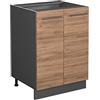 Vicco Mobiletto base cucina Fame-Line, Rovere dorato, 60 cm senza piano di lavoro, per la combinazione con altri moduli della serie Fame-Line