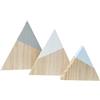 HOLIDYOYO 3pezzi Decorazione Legno Forma di Montagna per Decorazioni da Tavolo e Scaffale per Casa e Ufficio Atmosfera Calda e Accogliente