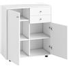 GIANTEX Armadietto da Cucina in Legno con 2 Cassetti e 3 Ripiani Regolabili, Credenza Sala da Pranzo e Soggiorno, 74 x 35 x 85,5 cm