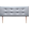 DHOME Testiera in Similpelle o Tessuto AQUALINE Pro con 2 file di Bottoni e Gambe Testiera Imbottita per Letto di Lusso (160x105cm con gambe (Letti 150/160), Similpelle Argento)