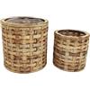 Zelda Bomboniere Cachepot Legno Intrecciato S/2 Decorazione Composizione Floreale