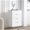 MISNODE Comò per Camera da Letto, Comò Bianco a 4 Cassetti, Mobile in Legno per Camera da Letto, Buffet di Riordinamento, Mobile con Cassetti per Corridoio, Soggiorno, Ufficio, Stile Moderno (G)