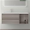 Mai & Mai Mobile Bagno Sospeso, Mobile da Bagno con Lavabo con Cassetti a Chiusura Soft-Close, Marrone Scuro, Larghezza: 120cm