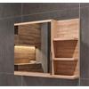 FreshYou Mobiletto a specchio 60x50 sonoma, per il bagno con mensole, specchio da bagno, mobiletto sospeso - da parete - Destra