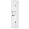 kleankin Mobile Bagno Alto Slim con 2 Armadietti a Ante 40x30x164cm Bianco