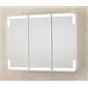 Bagno Italia Specchiera 95x70x15 con Led Specchio Contenitore bianco con ante l