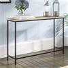 [en.casa] Tavolo a Consolle da Ingresso 100 x 30 x 80 cm Tavolo Stretto con Piano di Appoggio in MDF e Telaio in Metallo per Corridoio Soggiorno - Nero/Effetto Rovere