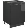 Vicco Mobiletto base cucina Fame-Line, Antracite lucido, 60 cm