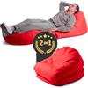 Avalon - Pouf Chaise Longue da Esterno Pieghevole Double Jive, Poltrona Sacco Letto Comodo e Impermeabile, Perfetto da Giardino, Arredo Piscina, Design Moderno, Made in Italy(75x180cm-Rosso)