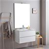 Kiamami Valentina - Mobile bagno sospeso 80cm bianco con cassetti e specchio 80x110 | Bilbao