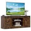 KOMFOTTEU Mobile Porta TV da 70 Pollici, Mobiletto Soggiorno con Ante Scorrevoli e Ripiani Regolabili, Dispositivo Antiribaltamento, Mobile TV da Camera da Letto, 150 x 39 x 60 cm, Marrone Vintage