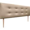 DHOME Testiera in Similpelle o Tessuto AQUALINE Pro con 2 file di bottoni e gambe Testiera imbottita Letto di Lusso (Similpelle Champagne, 135x105cm (Letti 120/135/140))