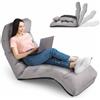 RELAX4LIFE Sedia Pieghevole da Pavimento con Schienale Regolabile, da Terra Imbottita, con Cuscino Morbido, Struttura Resistente, Ideale per Gioco e Lettura (GRIGIO)