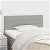 vidaXL Testiera Testata Letto Spalliera Letto Singolo Grigio Chiaro 90 x 5 x 78/88 cm Tessuto