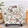 FANSU Copripoltrona Chesterfield Elasticizzato 1 Posto, 2-Pezzi Elegante Fiori Stampa Copridivano Club, Fodere Coprisedia da Cocktail Tub Chair per Bar Camera da Letto, Universale (Iride Beige)