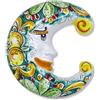 SICILIA BEDDA CAPACI Luna in Ceramica di Caltagirone, h 23/25 cm ca. (1Unità) Varie opzioni Colore e Decoro Casuale - Verde