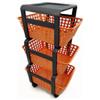 Ecoplast | Carrello con Ruote Portatutto Modula, Carrello Portaoggetti a Tre Piani, Portata Massima 9 kg, Mandarino, 41,5x29x75, Made in Italy