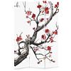 Feeby Frames Feeby Paravento Ciliego Giapponese 3 Parti 110x150 cm Unilaterale Pieghevole Separatore Decorazioni Parete Divisoria Parete Spagnola Soggiorno Ufficio Camera da letto Home Office Bianco Rosso Nero