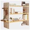Generic Scaffale da scrivania - Libreria Organizzatori e accessori in legno Espositore Mensola da scrivania con foro laterale Piastra impilabile Mensole da scrivania per dormitorio