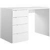 AVANTI TRENDSTORE - Paciano - Scrivania in legno laminato nel colore bianco lucido con 4 cassetti. Dimensioni LAP ca. 110x75,4x59,6cm