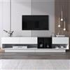 KecDuey Armadio per TV, TV Lowboard 190 cm, combinazione in bianco lucido e nero, mobile per TV con cassetti, scomparti, scomparti multipli.