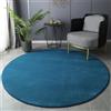 Hearda Tappeto Camera da Letto Pile Corallo, Antiscivolo Tappeto Rotondo Salotto, Tappeto Cameretta Bambina Moderno Lavabile, Autunno Inverno Tappeto Camera Bambini (Blu Navy,100x100cm)