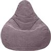 Loft 25 Sedia a Sacco per Adulti in Velluto a Coste, Ideale per Soggiorni e Sale Giochi, Poltrona a Sacco Con Riempimento, Comodo Pouf a Sacco (Bean Bag, Visone)