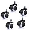 TSACTE Ruota Ricambio 5PCS Sedia Ufficio Sedia a rotelle PU Morbida con rotelle Ruote 11 mm Standard Dimensione Facile da ruotare Il compito Sedia/Poltrona per Proteggere la Moquette/Legno Duro, 5 pz