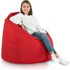 Italpouf Poltrona Sacco XL, Interno ed Esterno, Adulti e Bambini, Riempimento Perle Polistirolo, Sfoderabile, Impermeabile, Rosso, 115x90 cm