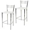 t m c s Tommychairs - Set 2 sgabelli alti modello Elegance per cucina e bar, struttura in acciaio cromato e seduta imbottita e rivestita in pelle artificiale colore bianco