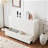 SACOOL Cassettiera H82/B120/T40 cm - Cassettiera bianca con 6 cassetti per soggiorno e camera da letto